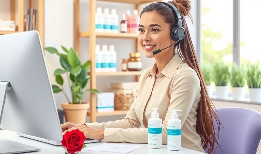 Illustration of a customer service representative helping a client