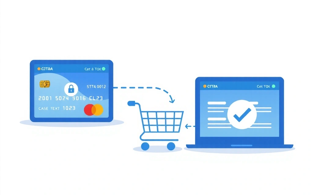Illustration of a secure online transaction process
